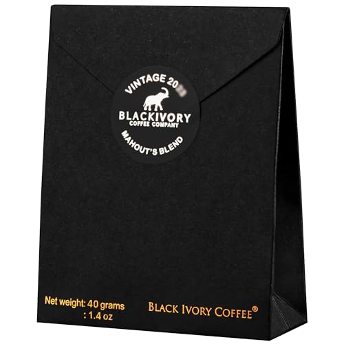 Black Ivory Coffee Mahout's Blend - Premium Medium Roast Arabica Coffee, Refined by Elephants, in Luxury Gift Packaging