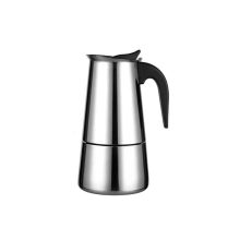 SWETON Stainless Steel Stovetop Espresso Maker with a polished mirror surface, heat-insulated handle, and easy-pour spout.