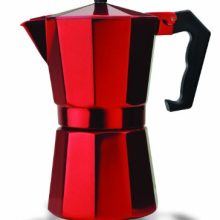 Primula Classic Stovetop Espresso Maker – 6-Cup Moka Pot for Italian and Cuban Coffee Brewing with Red Finish