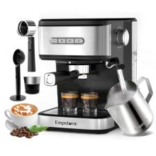 Empstorm 20 Bar Espresso Machine with Stainless Steel Design and Milk Frother for Home Use