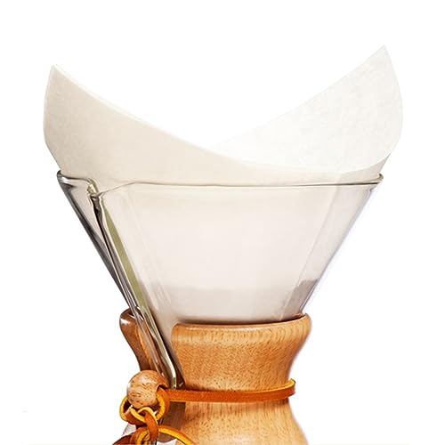 A box of Chemex Bonded Coffee Filters - Square - 100 ct - 2 Pack, designed for pure coffee brewing with thick, specialty fiber for clean, smooth coffee.