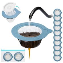 Portable Pour Over Coffee Dripper in Blue - Reusable Single Serve Filter for Camping, Travel, and On-the-Go Brewing