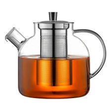 52oz Glass Teapot with Removable Infuser – Stovetop Safe, Elegant Kettle for Loose Leaf and Blooming Tea, Featuring Handcrafted Design and Stainless Steel Infuser