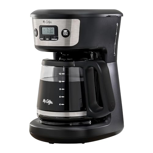 Mr. Coffee 12-Cup Automatic Coffee Maker with Strong Brew Selector, Programmable Features, and Auto Shut-Off