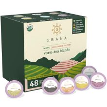 GRANA Organic Keurig K-Cup Tea Pods - 48 Recyclable Capsules with a Variety of Flavors including Green Tea, Chamomile, Peppermint, and more