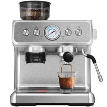 15-Bar Espresso Machine with Grinder and Milk Frother - Perfect for Home Coffee Brewing