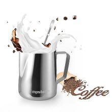 12oz Stainless Steel Milk Frothing Pitcher with V-Shaped Spout and Latte Art Pen – Perfect for Espresso and Cappuccino