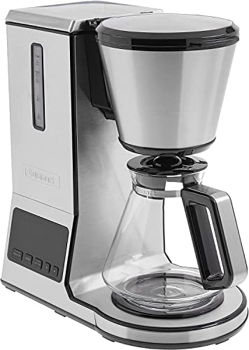 Cuisinart PurePrecision 8-Cup Pour-Over Coffee Brewer in silver with adjustable temperature control, flavor strength settings, and Brew Pause feature, designed for high-quality and convenient coffee brewing.