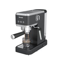 19 Bar espresso machine with milk frother, featuring a 40oz removable water tank and a compact, stylish design, ideal for home lattes and cappuccinos.