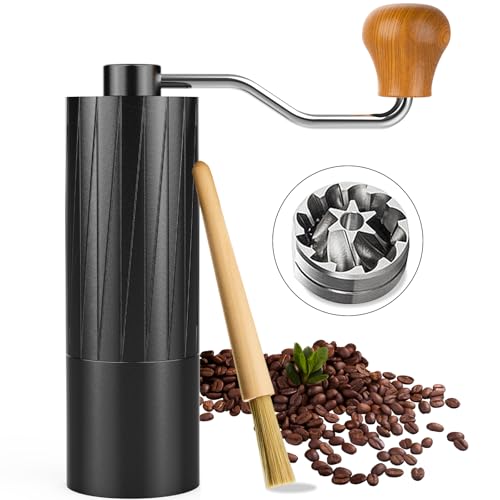 Ankrs Manual Coffee Grinder with stainless steel burr, portable and adjustable for espresso, Chemex, and more - perfect for travel, camping, and home use