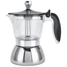 4-Cup Gavigain Moka Pot - Premium Stovetop Coffee Maker with Crystal Shape Top for Induction and Stovetops