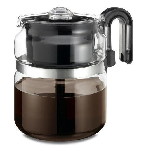 Medelco 8-Cup Glass Stovetop Percolator - Durable Coffee Maker for Electric and Gas Stoves