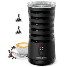 Paris Rhône 2024 Upgraded 4-in-1 Electric Milk Steamer with Eiffel Tower-inspired design, featuring hot and cold frothing options, auto shut-off, and a non-slip ergonomic handle for stylish and efficient coffee preparation.