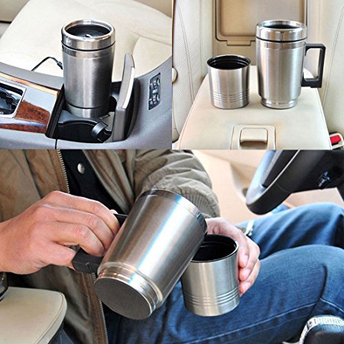 12V In-Car Coffee & Tea Maker – Stainless Steel Heating Cup Thermos for Car Travel