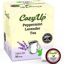 Cozy Up Peppermint Lavender Herbal Tea Pods - 36 Count for Keurig Brewers with Benefits for Stress Relief, Sleep, and Relaxation