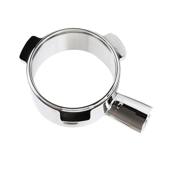 54mm bottomless portafilter head made of stainless steel, designed for coffee machines. Enhances espresso flavor and aroma, fits various 54mm coffee machines