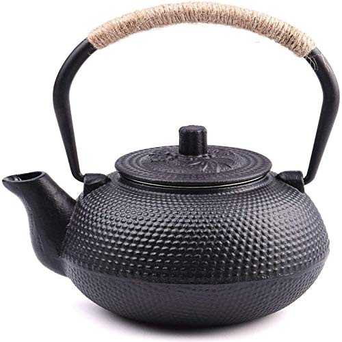 Suyika Japanese Cast Iron Teapot with Stainless Steel Infuser - 22 oz Stovetop Safe Tea Kettle with Enameled Interior, Ideal for Brewing Tea and Stylish Kitchen Decor