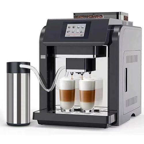 Fully Automatic Espresso Machine with Touch Display and Built-in Grinder – 7 Coffee Varieties, 19-Bar Pump Pressure for Home & Office