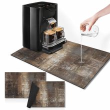 Arttown Coffee Mat: 12x19 inch brown abstract design, absorbent and non-slip, ideal for coffee makers, dish racks, and more