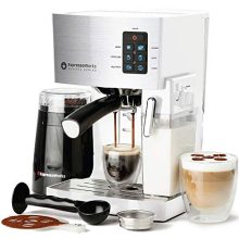 EspressoWorks 10-Piece Espresso Maker Set - Includes Grinder, Cups, and Latte Art Stencils for Espresso, Cappuccino, and Latte