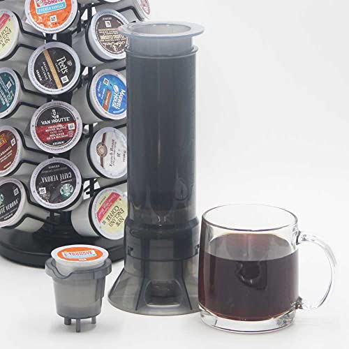 BLACKSMITH FAMILY Portable Travel Coffee Maker Press – Compatible with K Cups and ground coffee, ideal for camping and travel, with a quick 30-second brewing cycle and durable construction