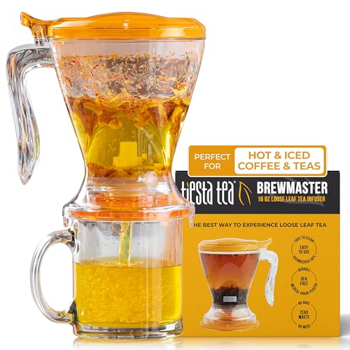 Tiesta Tea Brewmaster Infuser – 16 Oz Loose Leaf Tea Steeper with Bottom Dispensing, BPA-Free, Microwave & Dishwasher Safe