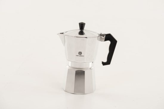 6 Cup Aluminium Moka Pot – Stovetop Espresso Maker with Cool-Touch Handle and Precision Spout, Ideal for Gas and Electric Stoves