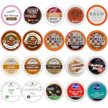 20-Count Keurig Variety Pack featuring Coffee, Tea, Hot Chocolate, and Cappuccino Pods for K-Cup Brewers