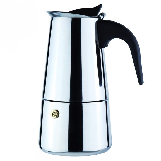 The 6-Cup Stovetop Espresso Maker is your go-to choice for quick, flavorful espresso. Constructed from polished stainless steel, it’s built to last, and its permanent filter means no more messy paper replacements. With its heat-resistant handle and fast brewing time, this coffee maker delivers a safe, speedy espresso experience every time, making it perfect for home, office, or hotel use.