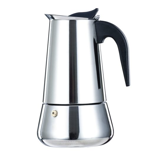 Simyolife Stainless Steel Stovetop Espresso Maker – 9-Cup Moka Pot for Rich Italian Coffee, Compatible with All Stovetops, Perfect for Home and Travel