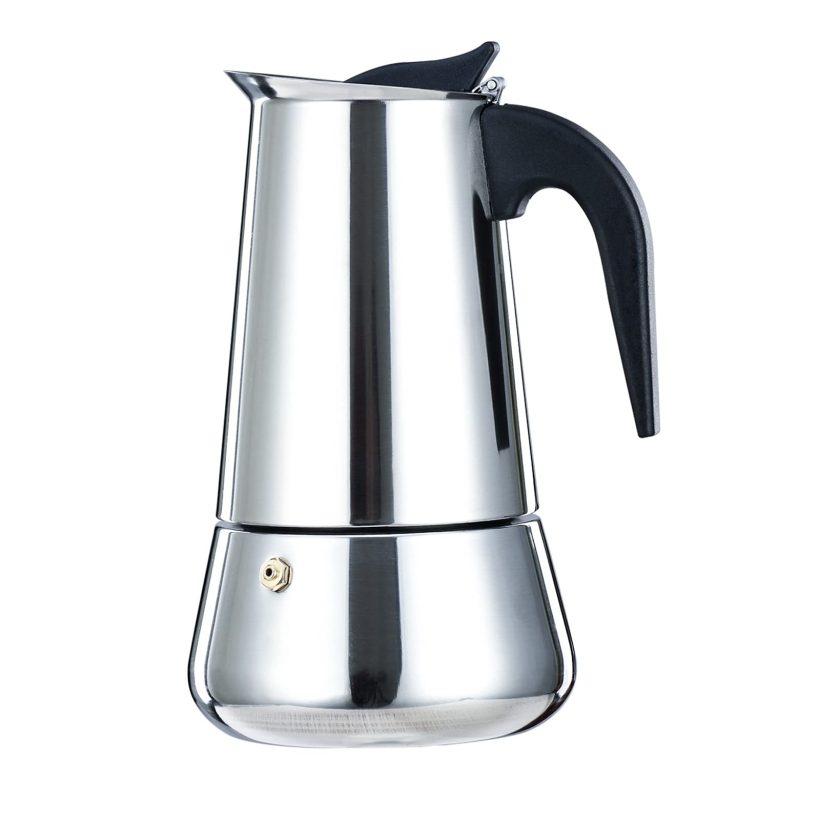 Simyolife Stainless Steel Stovetop Espresso Maker – 9-Cup Moka Pot for Rich Italian Coffee, Compatible with All Stovetops, Perfect for Home and Travel