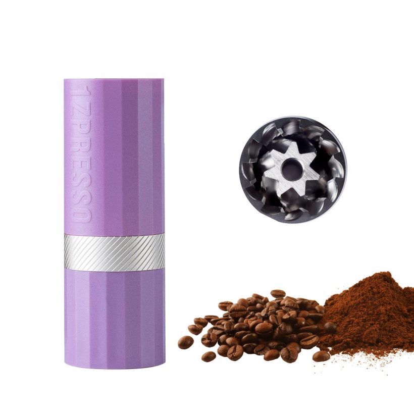 1Zpresso Q Air Manual Coffee Grinder in Purple - Compact and Travel-Friendly with Stainless Steel Burrs