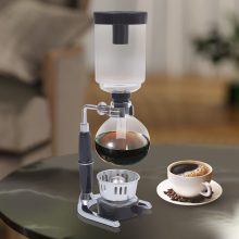 Leblett 3-Cup Glass Siphon Coffee Maker with Alcohol Lamp – Stylish Vacuum Coffee Brewer with High-Quality Glass and Stainless Steel Base