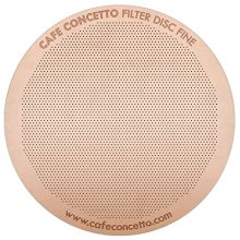 Café Concetto Disc Fine Filter for AeroPress in rose gold, showing its premium stainless steel construction and sleek design