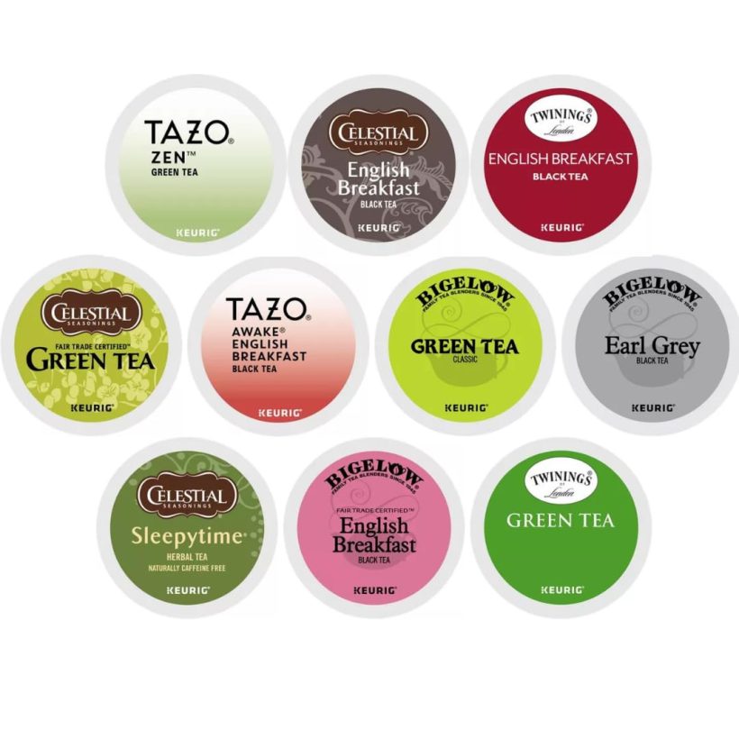 Tea Variety K-Cup Pods Sampler Pack – 20 Assorted Pods Including Twinings, Celestial Seasonings, Tazo, and Bigelow Teas in a Custom Gift Box