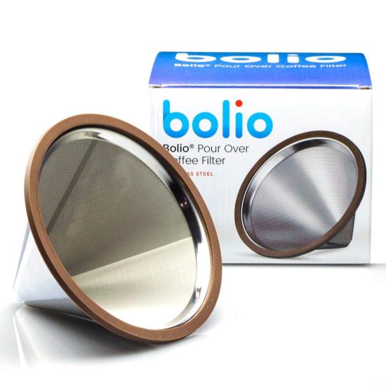 Bolio Stainless Steel Coffee Filter - Reusable Cone Drip Filter for Chemex, Bodum, and V60 Pour Over Coffee Makers