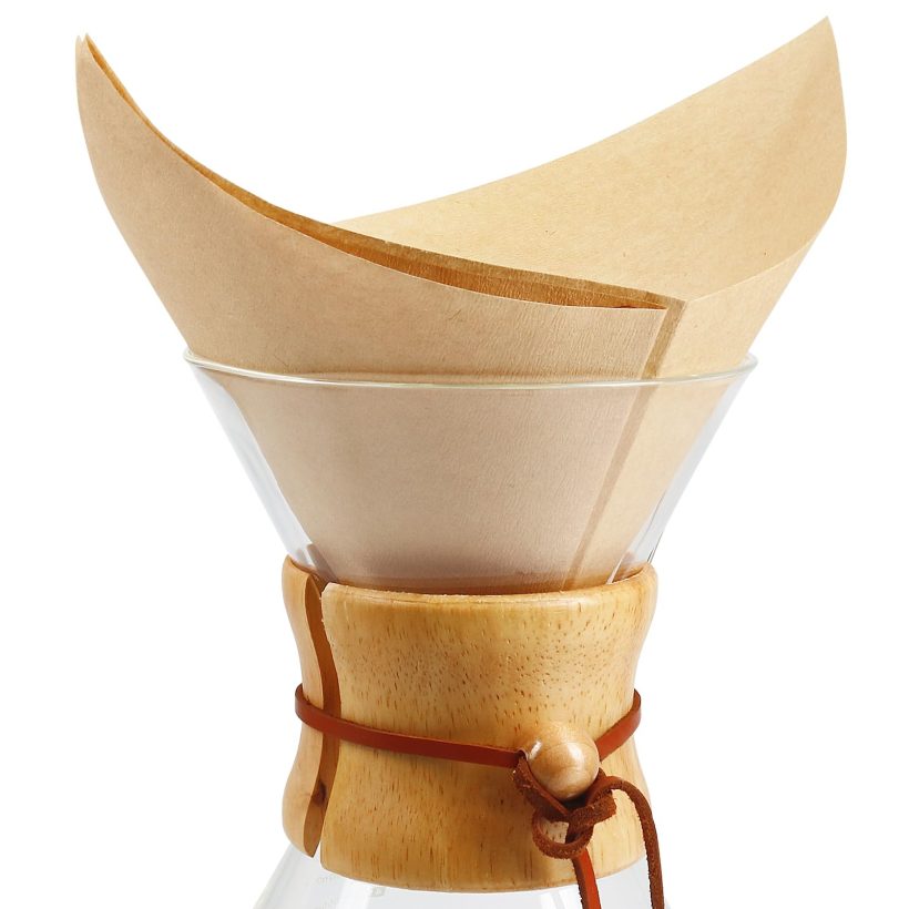 YQL 100-Pack Unbleached Pour Over Coffee Filters – Natural, Disposable Filters for Chemex & Drippers