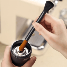 Coffee Brush Grinder Cleaning Brush Set featuring dual-head design for effective cleaning of coffee equipment, ideal for home and café use. 