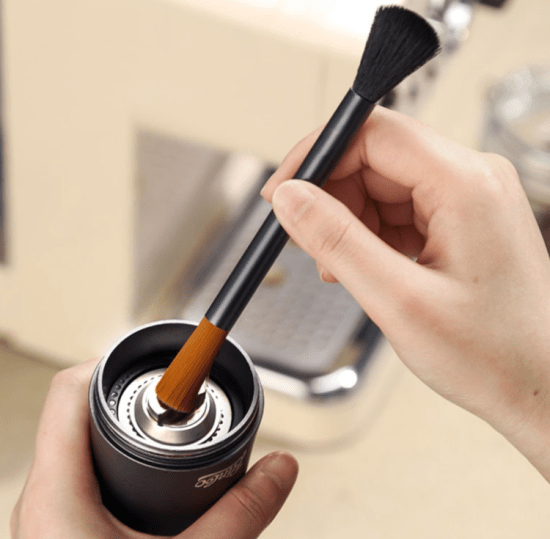 Coffee Brush Grinder Cleaning Brush Set featuring dual-head design for effective cleaning of coffee equipment, ideal for home and café use. 